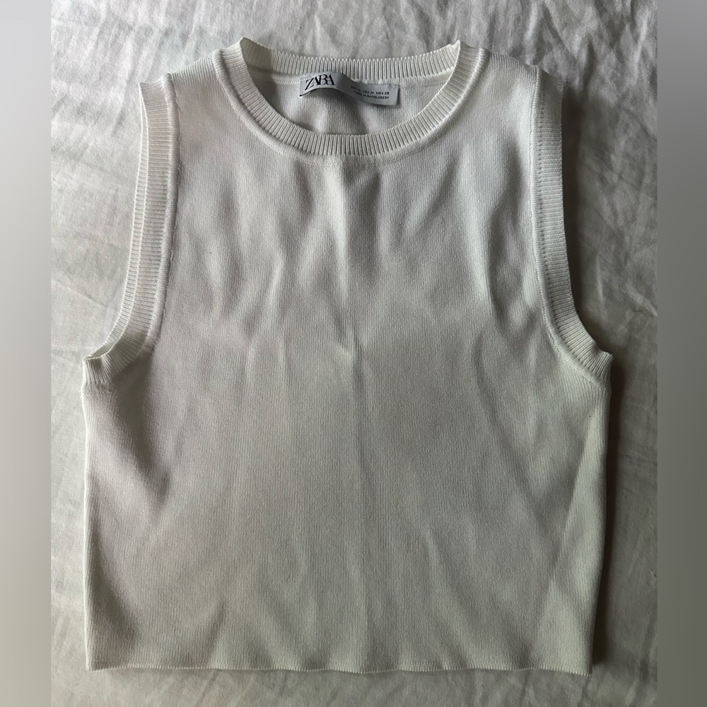 Zara white crop top